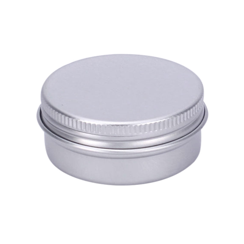 Aluminiumburkar 20ml Platinumfärgade 3,9x2cm med skruvlock, 2-pack