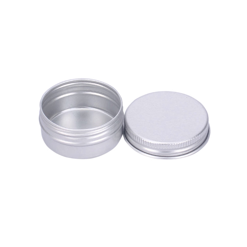 Aluminiumburkar 20ml Platinumfärgade 3,9x2cm med skruvlock, 2-pack