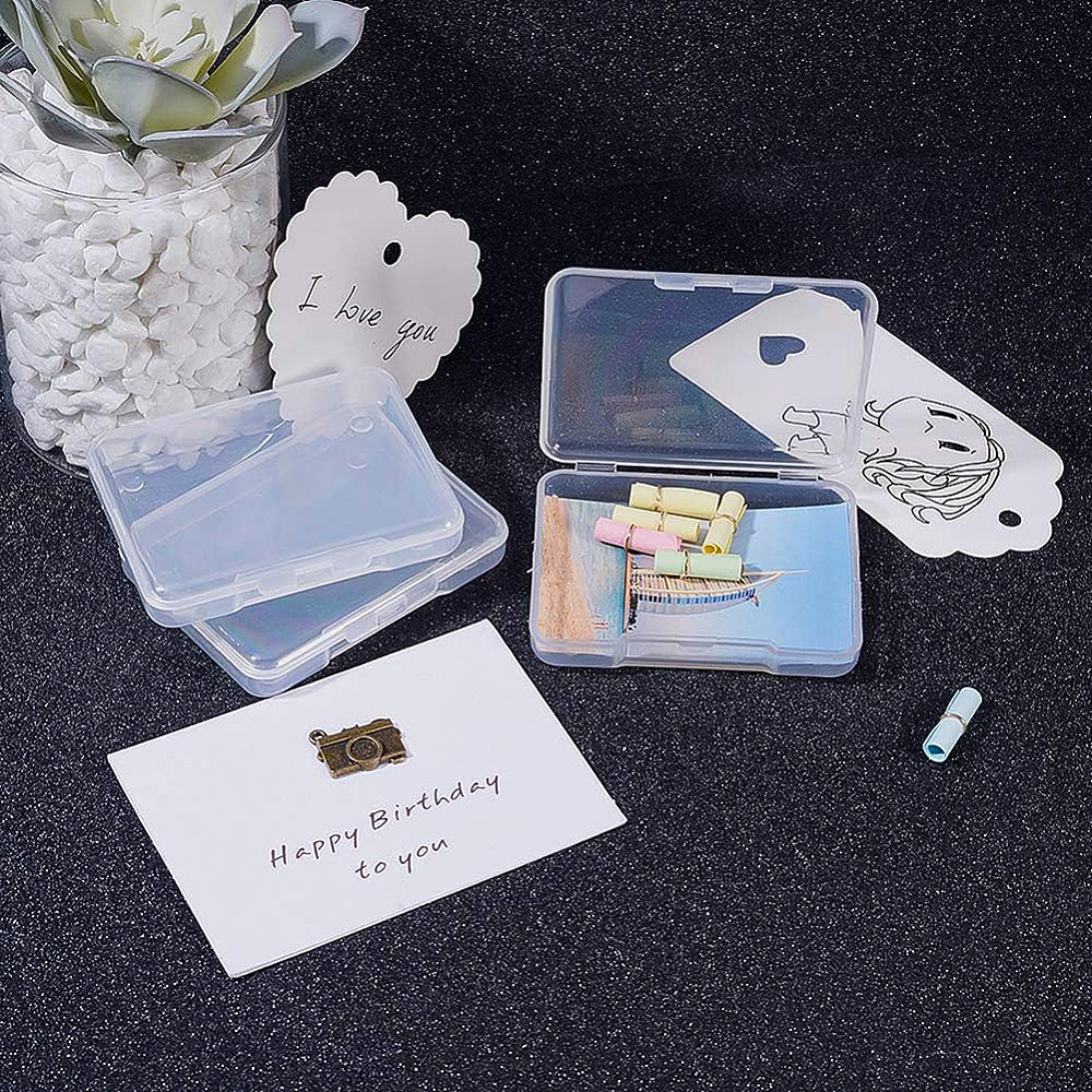Plastboxar Smyckesaskar 6,7x5,2x1,2 cm Klara Transparenta, 2-pack