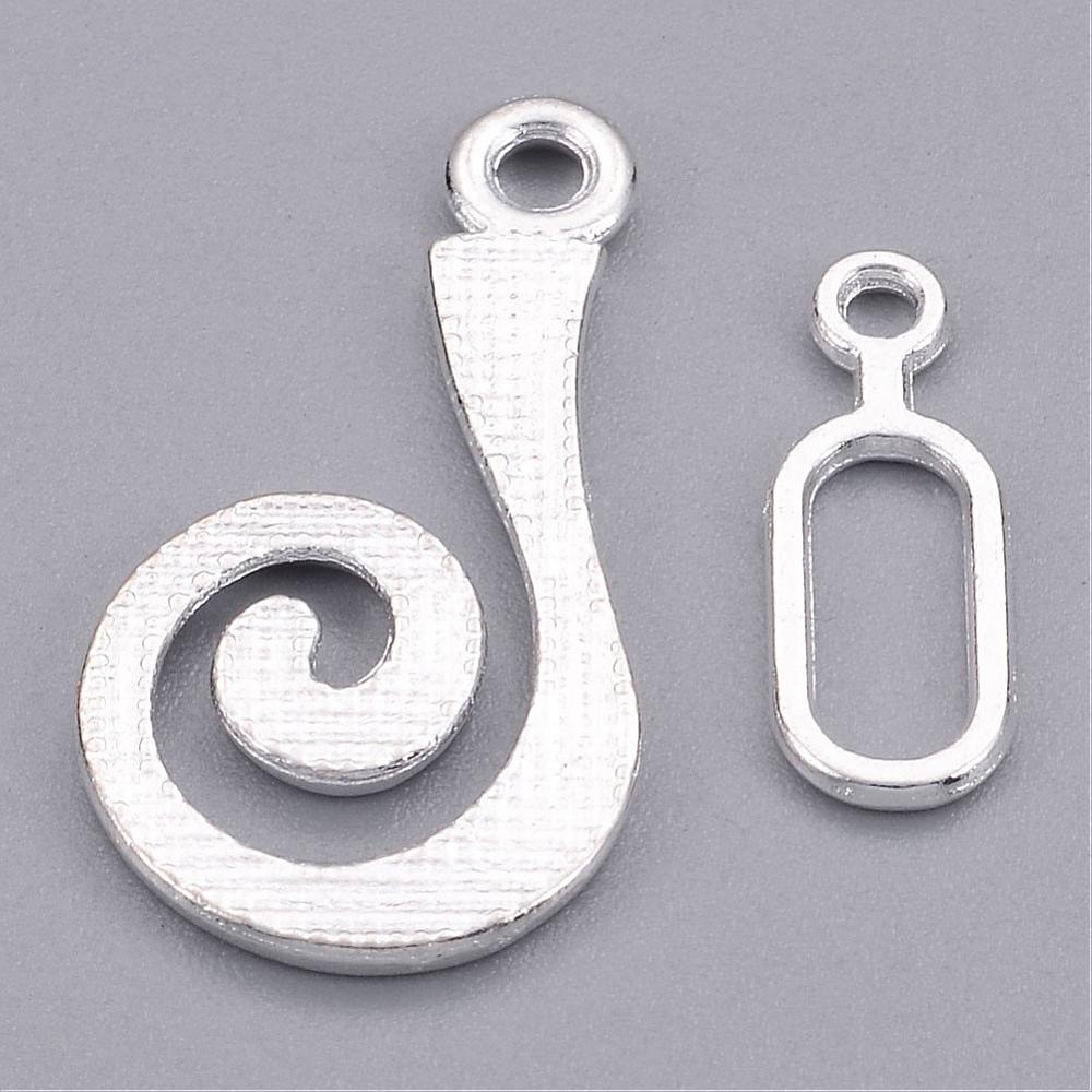 S-kroklås 25,5x13,5mm Silverpläterade, 4-pack