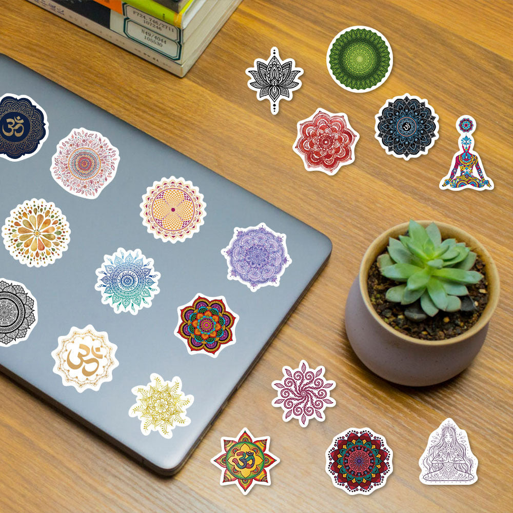 Klistermärken Stickers med Yogatema, 1 set (60 st)