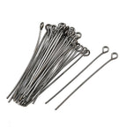 Öglepinnar 40x0,7mm i Järn Gunmetal, 100-pack