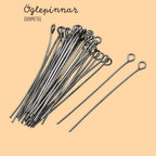 Öglepinnar 40x0,7mm i Järn Gunmetal, 100-pack
