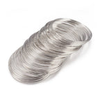 Memory Wire Armband 0,6mm Platinumfärgad Stål Nickelfri, 100 varv