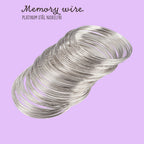 Memory Wire Armband 0,6mm Platinumfärgad Stål Nickelfri, 100 varv