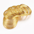 Memory Wire Armband 0,6mm 18K Guldpläterad Stål Nickelfri, 100 varv
