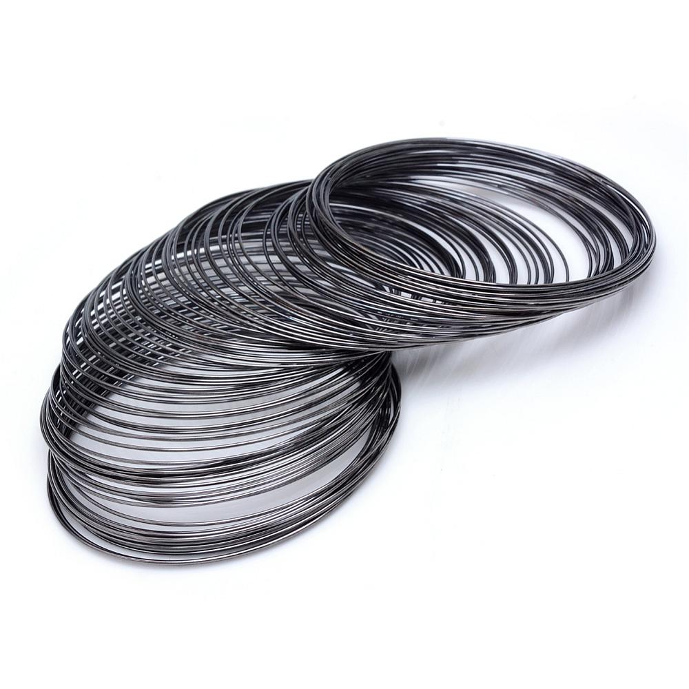 Memory Wire Armband 0,6mm Gunmetal Stål Nickelfri, 100 varv
