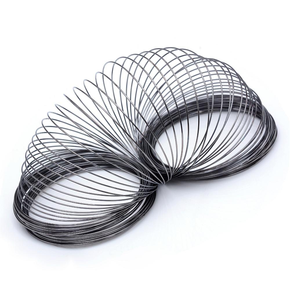 Memory Wire Armband 0,6mm Gunmetal Stål Nickelfri, 100 varv
