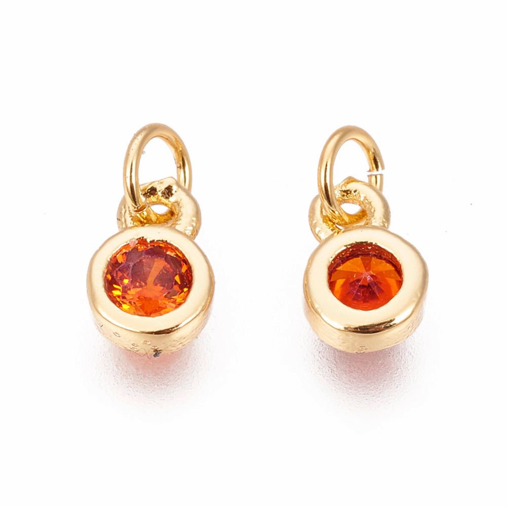 Rund Berlock 4,5x6,5mm Cubic Zirconiasten Guldpläterad i 6 färger, 1st