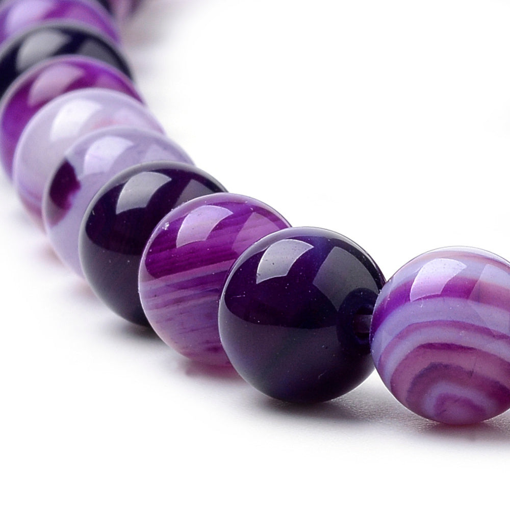 Agatpärlor 6mm Naturliga Ädelstenar Lila, 1 sträng (37 cm)