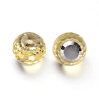 Cabochons Rund Facetterad 10mm med 4mm bricka Ljusgula, 2st