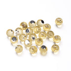 Cabochons Rund Facetterad 10mm med 4mm bricka Ljusgula, 2st