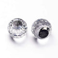 Cabochons Rund Facetterad 10mm med 4mm bricka Klar färg, 2st