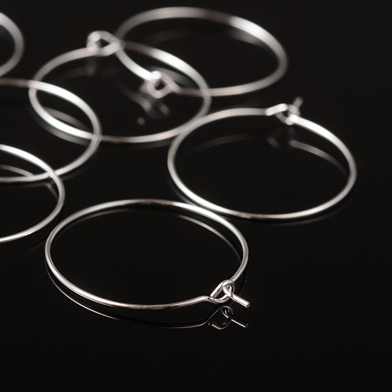 Creolörhängen Hoops 25mm Silverpläterad Mässing Nickelfria, 10-pack