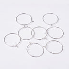 Creolörhängen Hoops 25mm Silverpläterad Mässing Nickelfria, 10-pack