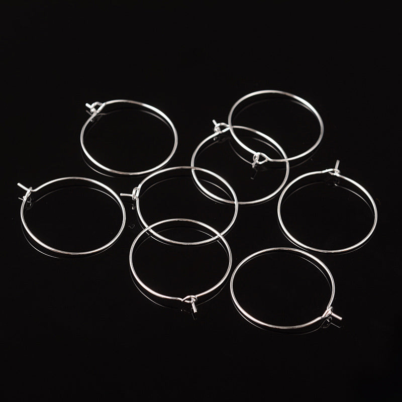 Creolörhängen Hoops 25mm Silverpläterad Mässing Nickelfria, 10-pack