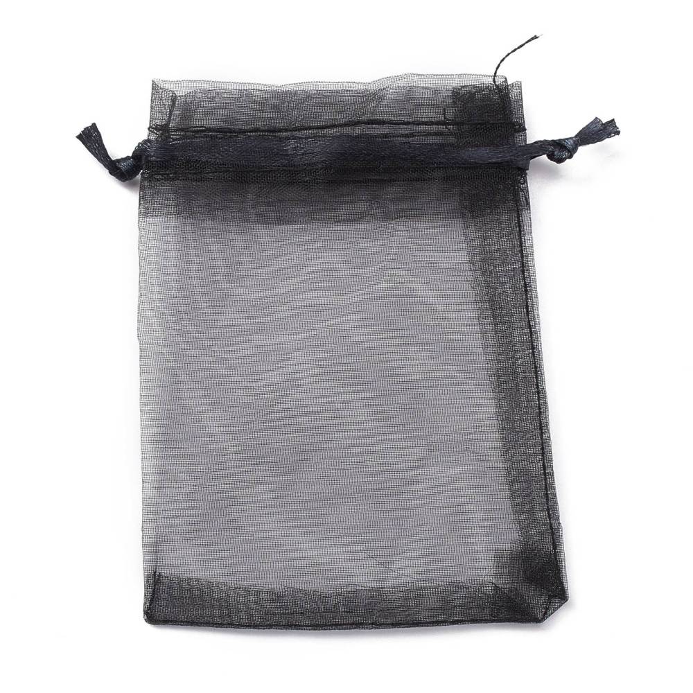 Organzapåsar 12x9cm Svart, 10-pack