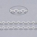 Kabelkedja Öglestorlek 2,5x2mm Silverpläterad Mässingskedja Nickelfri, 1 meter