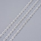 Kabelkedja Öglestorlek 2,5x2mm Silverpläterad Mässingskedja Nickelfri, 1 meter