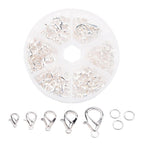 Silverpläterade Hummerklolås Karbinhakar Mixade Storlekar, 1 Box (ca 70st)