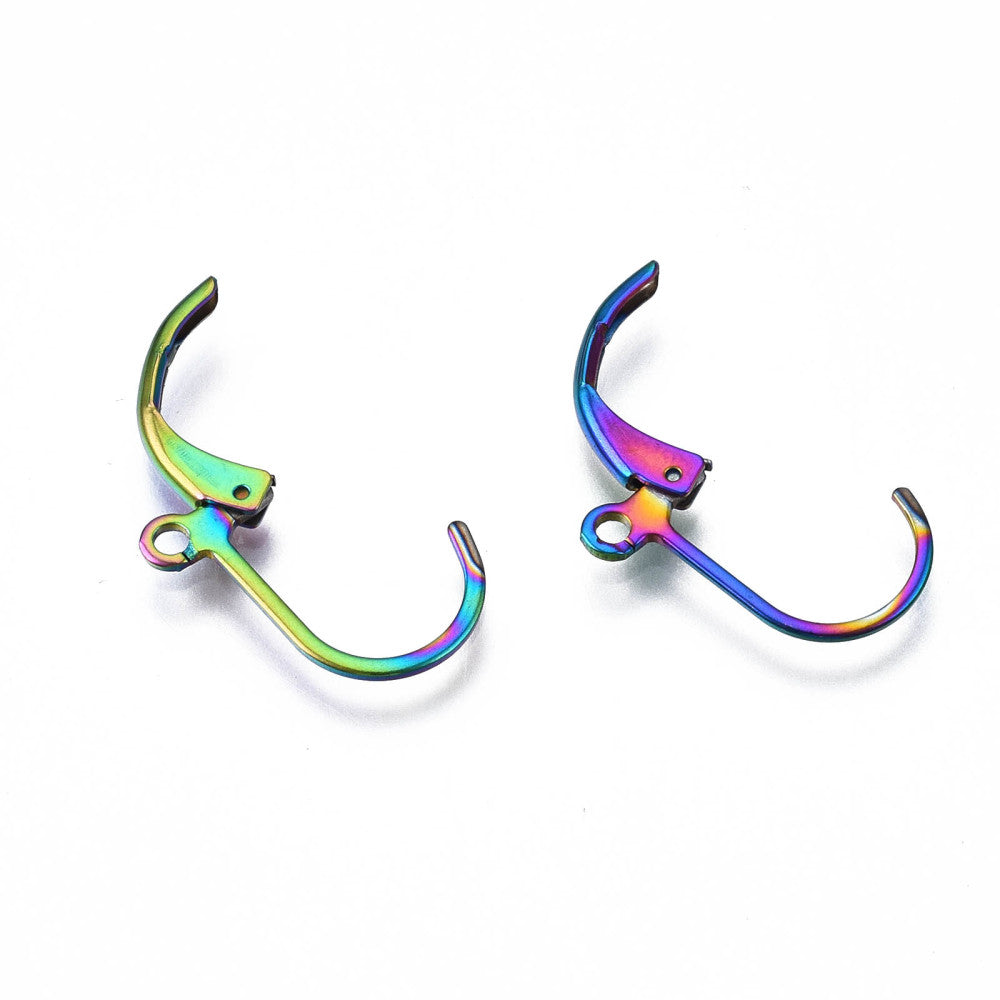 Brisyrkrokar Örhängen 16x10mm Rainbow Nickelfria, 10-pack