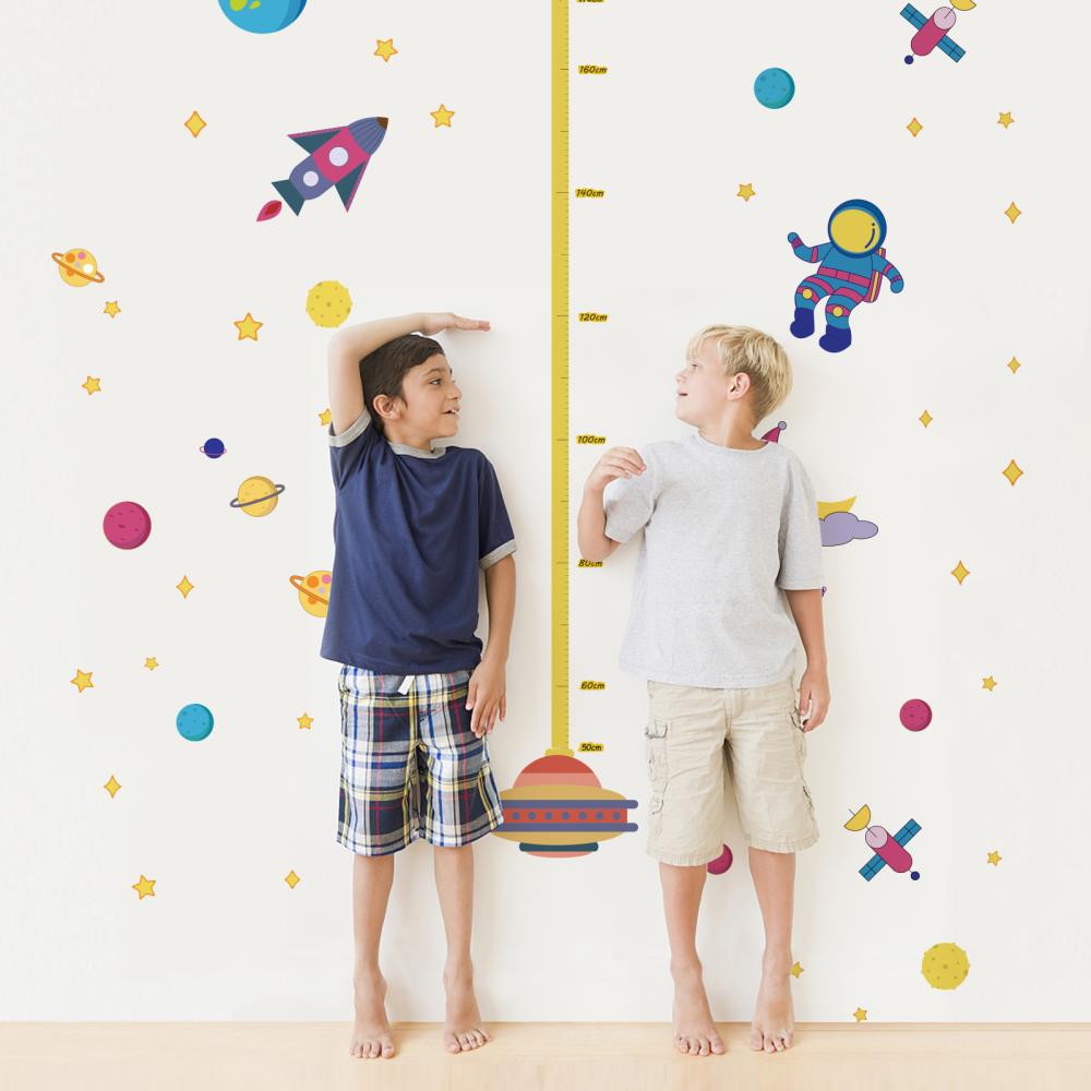 Mätlinjal Väggdekoration 177x126cm Rymdtema Klistermärken, 1 set