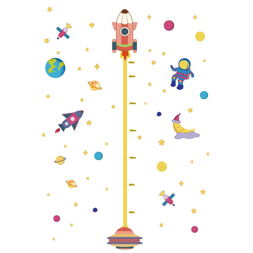 Mätlinjal Väggdekoration 177x126cm Rymdtema Klistermärken, 1 set