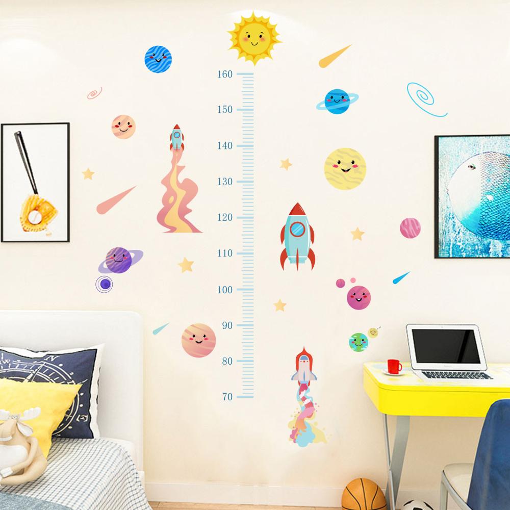 Mätlinjal Väggdekoration 113x86cm Rymdtema Klistermärken, 1 set