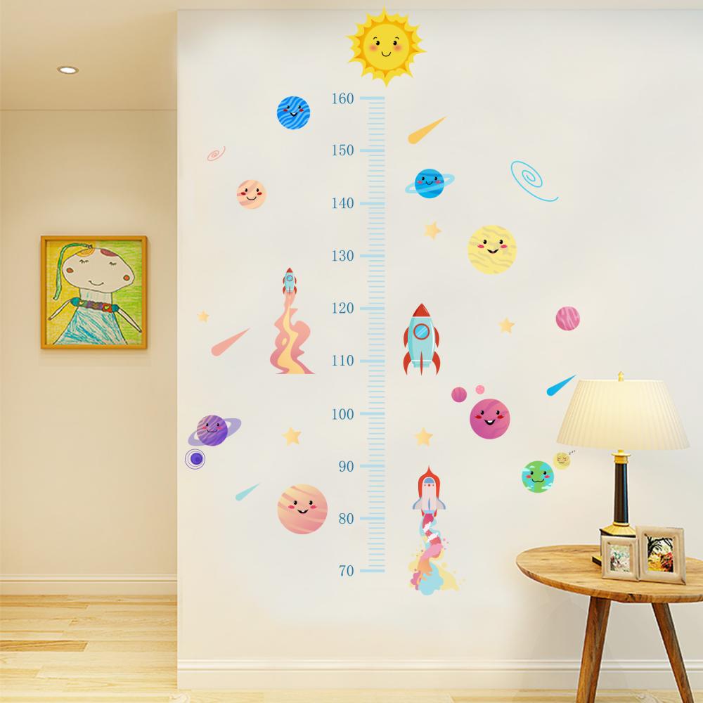 Mätlinjal Väggdekoration 113x86cm Rymdtema Klistermärken, 1 set