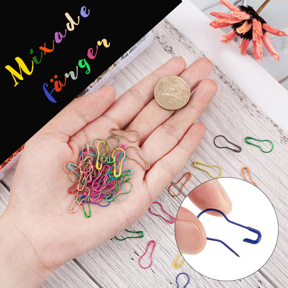 Maskmarkörer Säkerhetsnålar 22x10mm Päronform Mixade färger