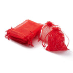 Organzapåsar 12x9cm Röda, 10-pack