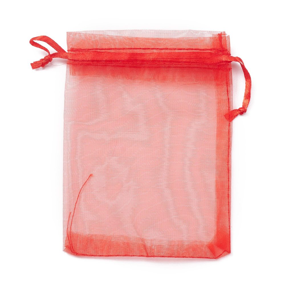 Organzapåsar 12x9cm Röda, 10-pack