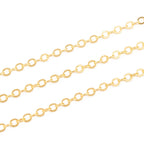 Kabelkedja Öglestorlek 2,5x2mm Guldpläterad Mässingskedja Nickelfri, 1 meter