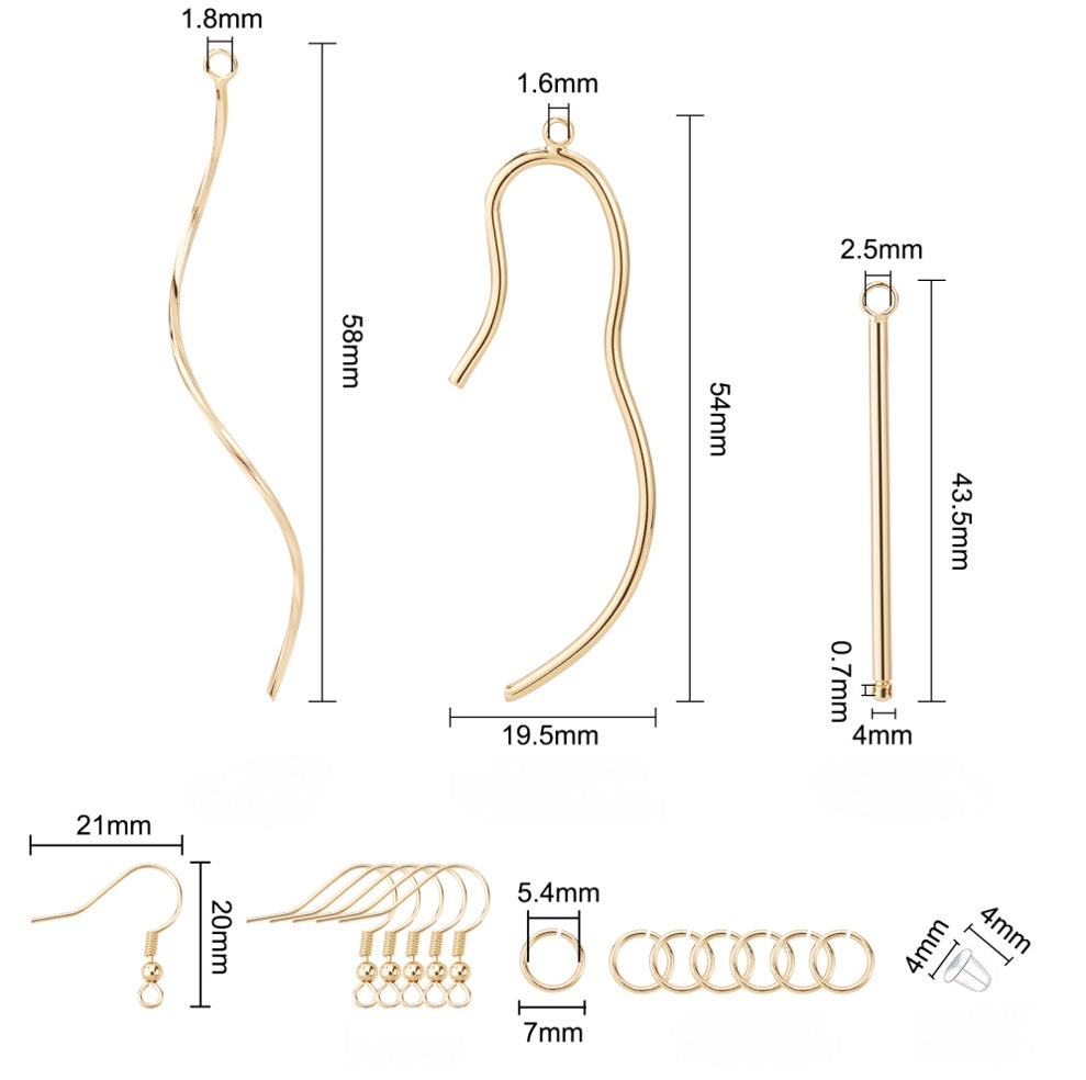 Smyckessats 18K Guldplätering Örhängen, 32 delar
