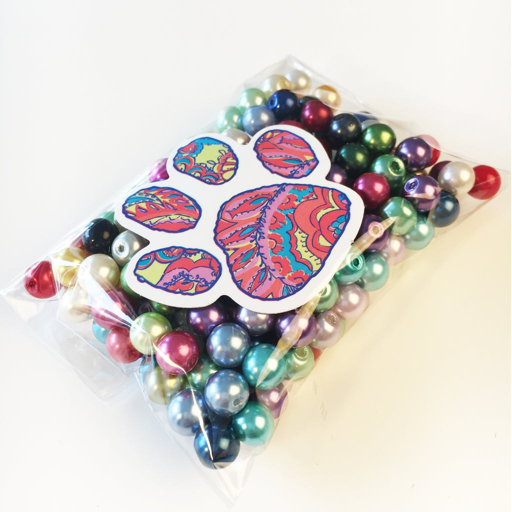 Vaxade Glaspärlor 8mm Mixade färger, 200-pack