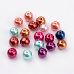 Vaxade Glaspärlor 8mm Mixade färger, 200-pack