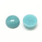 Cabochon Flatback 12mm Jade Aqua Ädelsten Halvrund, 2st
