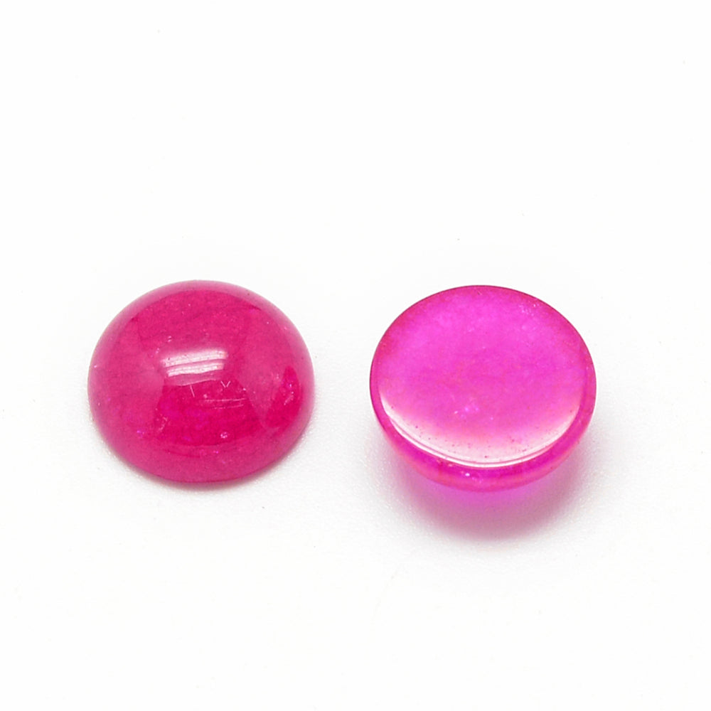 Cabochon Flatback 12mm Agate Magenta Ädelsten Halvrund, 2st