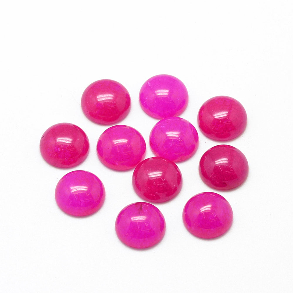 Cabochon Flatback 12mm Agate Magenta Ädelsten Halvrund, 2st