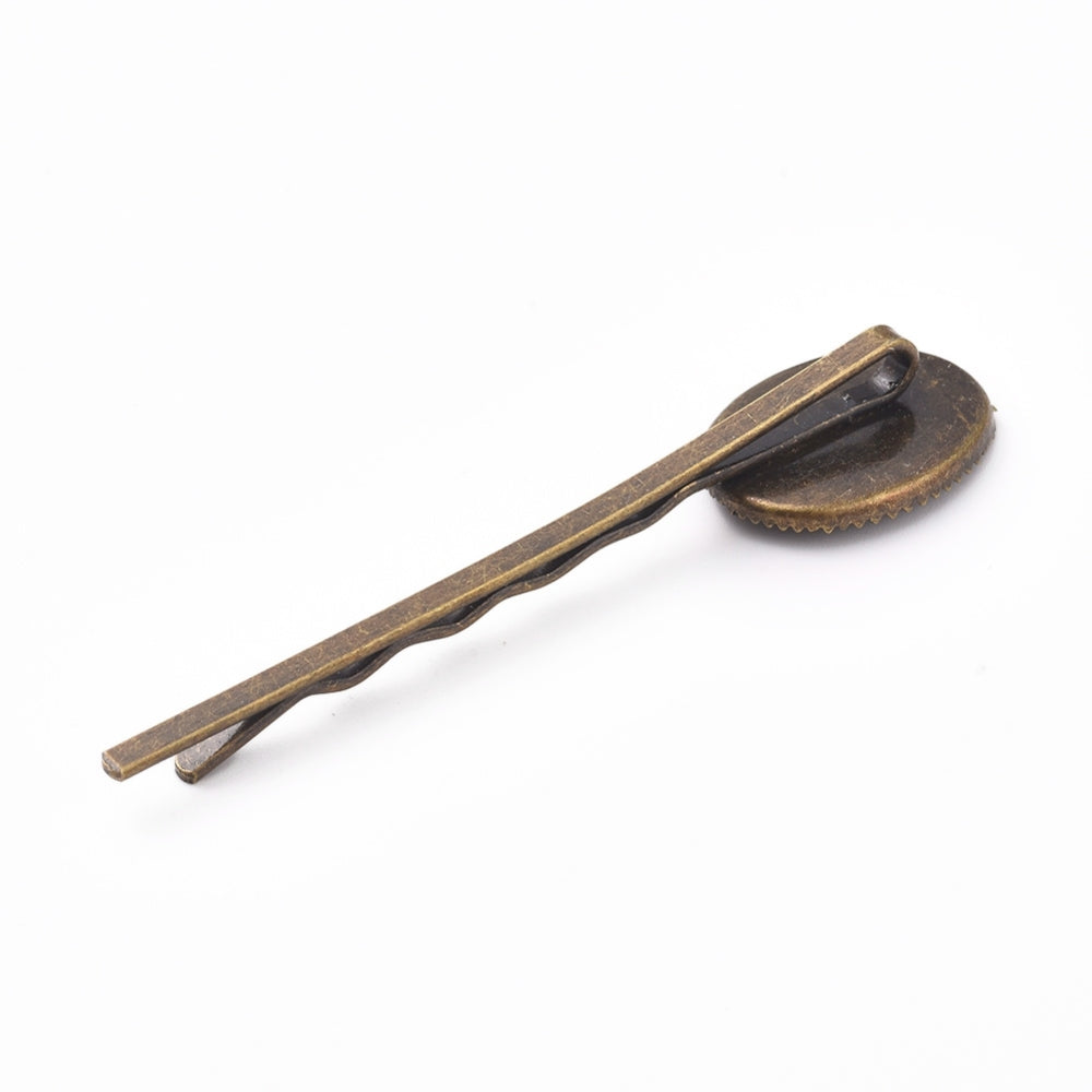 Hårnålar Bobby Pins för Cabochon 13x18mm Antikbrons, 2st