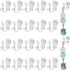 Clip-on örhängen för öron utan hål Silvertonad Mässing, 8st