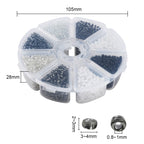 Seed Beads 3-4mm 8 stilar i Vitt och Svart, 1 Box (ca 2200st)