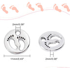 4st Berlocker Babyfötter 12mm Antiksilver