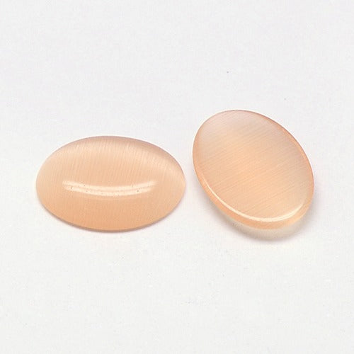 Cats Eye Ovala 10x14mm Flatbacks Cabochons Ädelsten, 2st