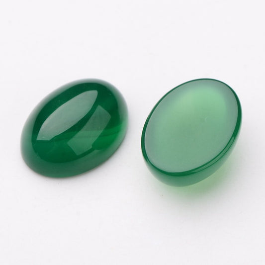 Jade Oval 10x14x4mm Flatback Cabochon Ädelsten, 1st