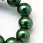 Stora Vaxade Glaspärlor 12mm Mörkgröna, 10st