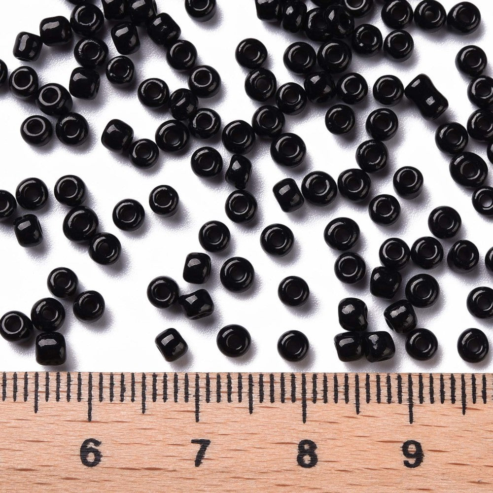 Seed beads 2mm, 3mm eller 4mm Svart, 30 gram