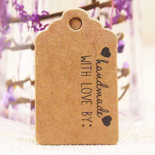 Handmade with Love Etiketter Tags 50x30mm, 20-pack