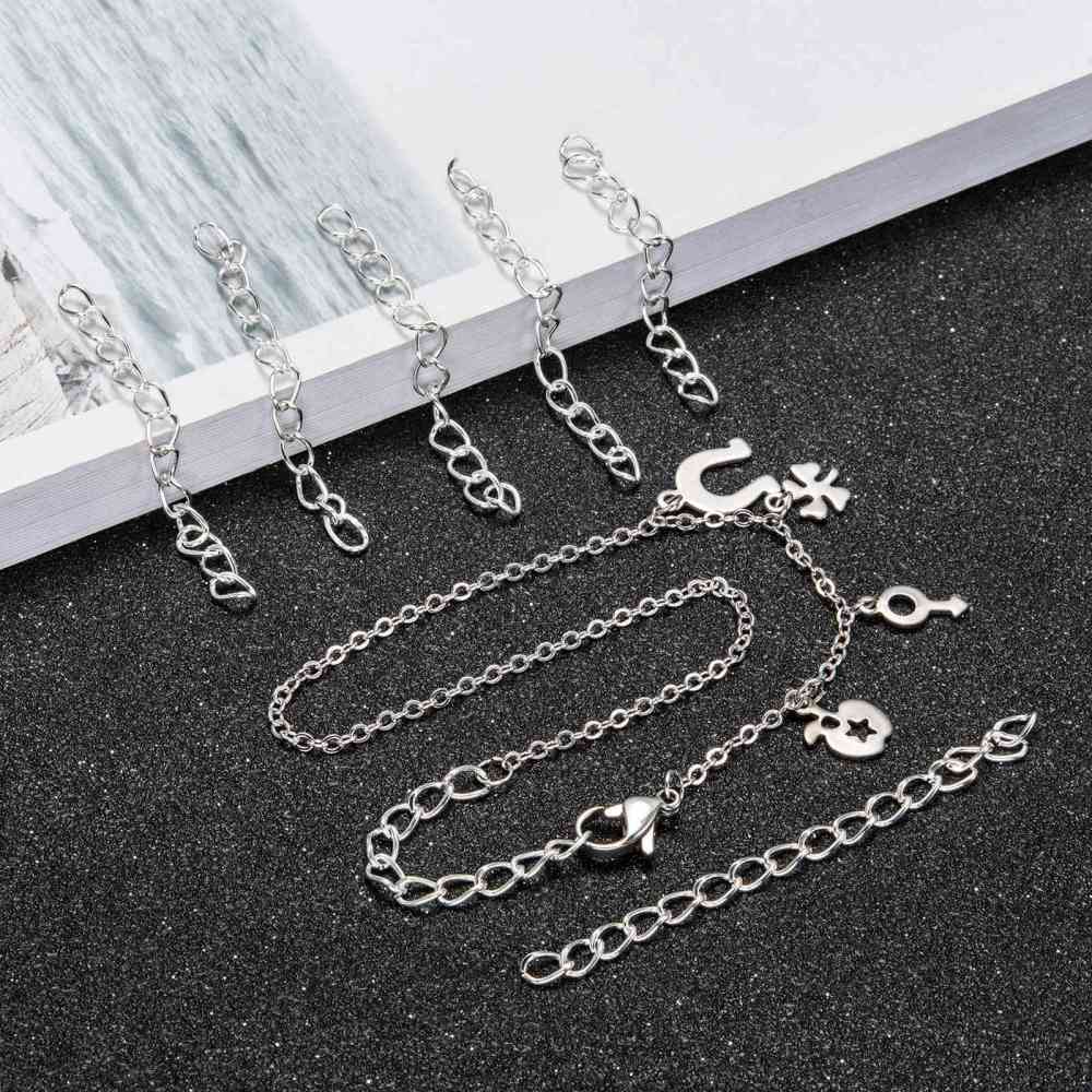 Kedjeförlängare ca 70mm Silverpläterade, 5st