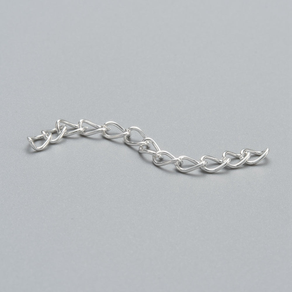 Kedjeförlängare ca 70mm Silverpläterade, 5st